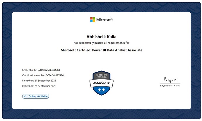 MS_PowerBI certificate